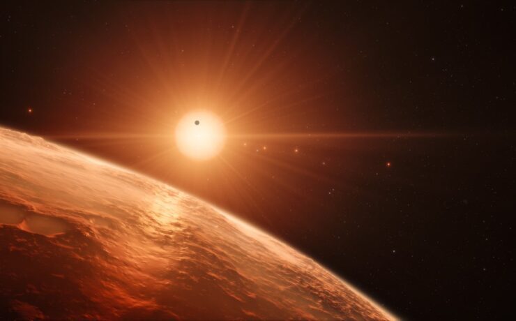 Artist’s impression of the TRAPPIST-1 planetary system